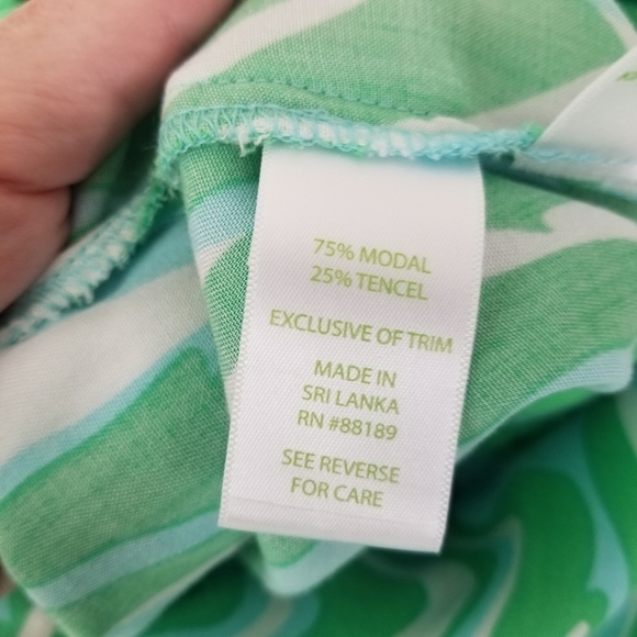 Lilly Pulitzer Cambridge Palazzo Wide Leg Pants Green Groovy Print Size S Y2K - Picture 11 of 12